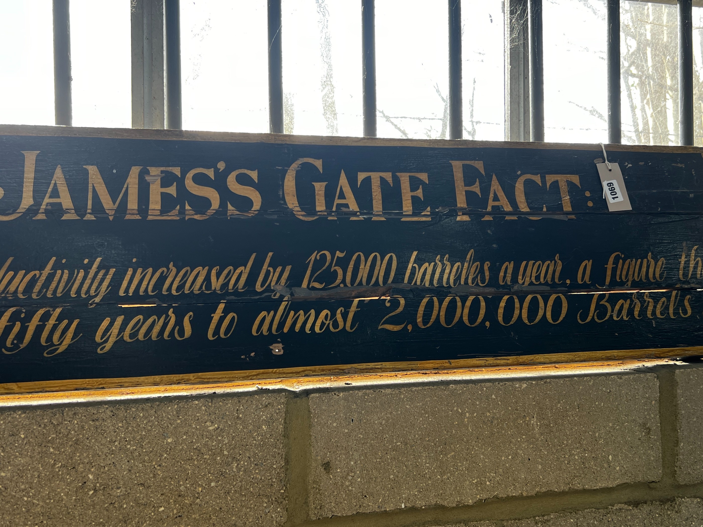 A St James Gate, Guinness brewery sign, length 154cm